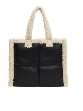 Stand Studio Black and Off-White Quilted Large Lola Tote